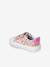 Striped Trainers with Hook-&-Loop Straps printed pink+striped blue 