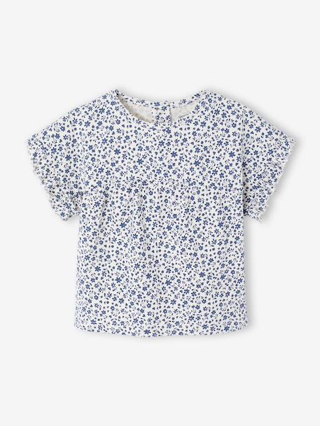 Fancy T-Shirt for Baby Girls ecru+navy blue 