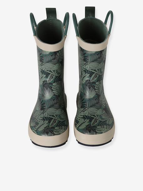 Wellies for Children, Designed for Autonomy printed green+set blue 
