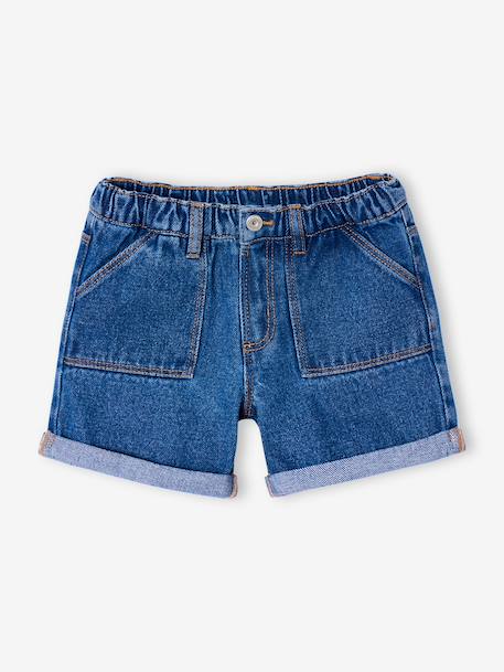 Girls' denim shorts - BASICS light blue+medium blue 