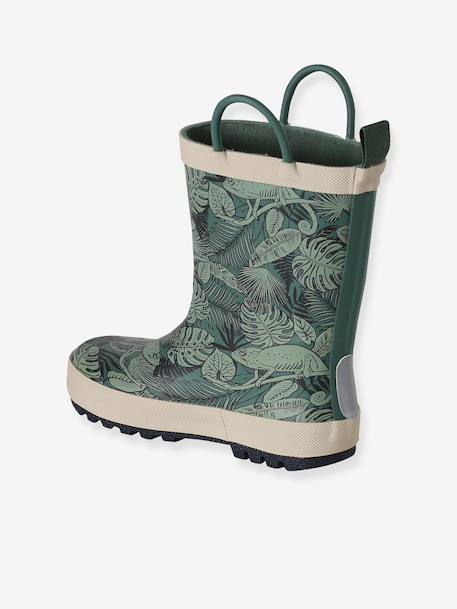 Wellies for Children, Designed for Autonomy printed green+set blue 
