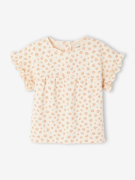 Fancy T-Shirt for Baby Girls ecru+navy blue 