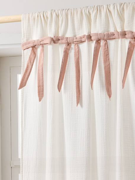 Dim-out cotton gauze tube curtain ecru 