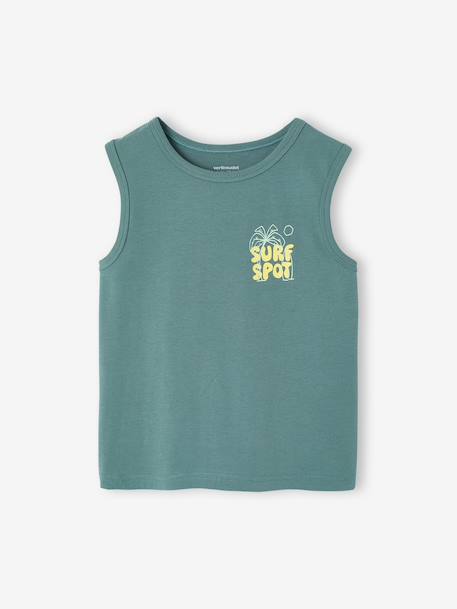 Surf Print Tank Top for Boys aqua green 