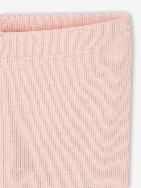 Ribbed Knit Leggings for Babies green+pale pink 