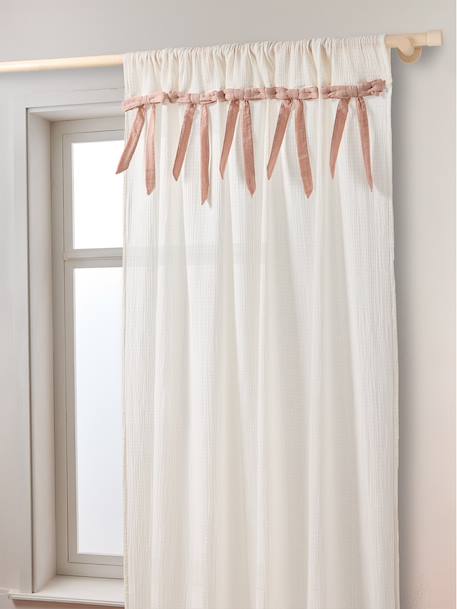 Dim-out cotton gauze tube curtain ecru 