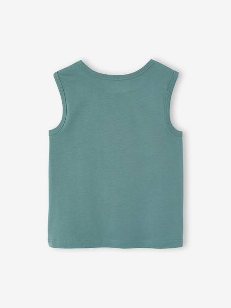 Surf Print Tank Top for Boys aqua green 