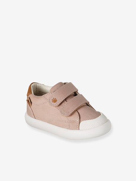 Fabric Trainers with Touch Fasteners, for Baby Boys dark brown+printed beige 