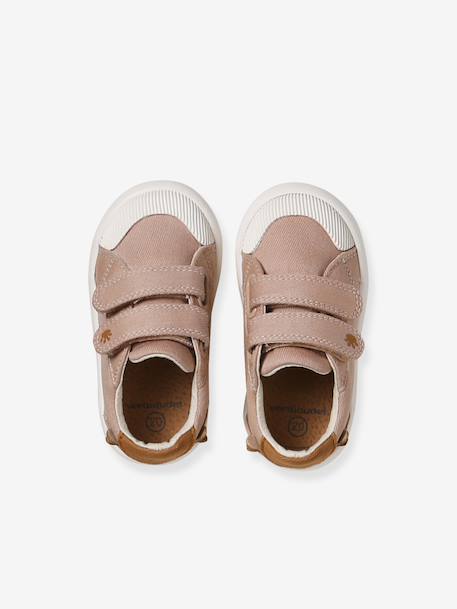 Fabric Trainers with Touch Fasteners, for Baby Boys dark brown+printed beige 