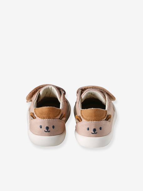 Fabric Trainers with Touch Fasteners, for Baby Boys dark brown+printed beige 