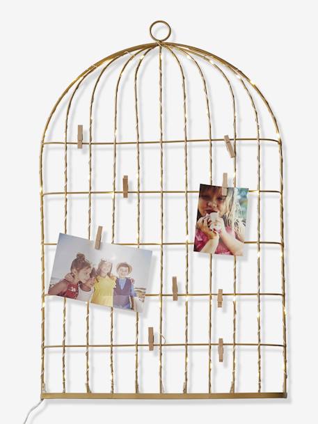 Picture in Light-Up Metal, Bird Cage Gold 