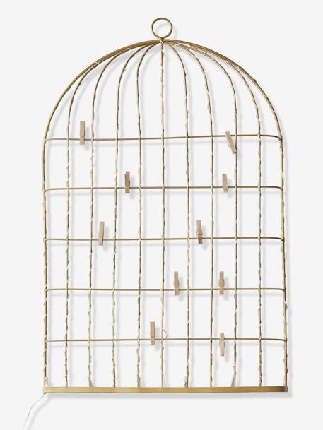 Picture in Light-Up Metal, Bird Cage Gold 