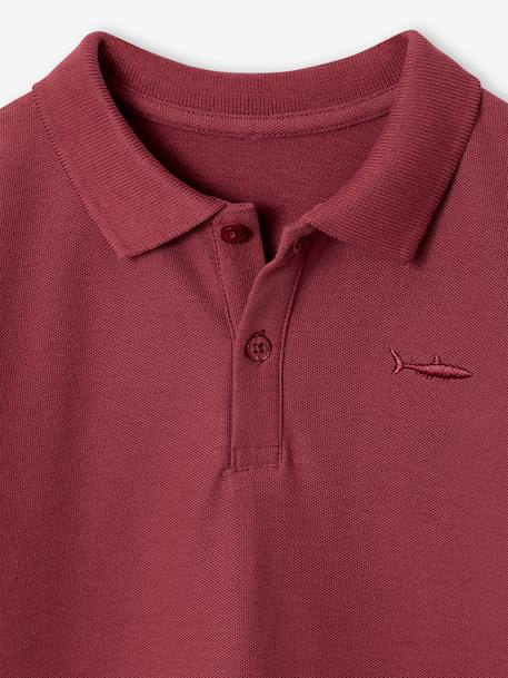 Short Sleeve Polo Shirt, Embroidery on the Chest, for Boys blue+BLUE MEDIUM SOLID WITH DESIGN+Green+pale yellow+terracotta+WHITE LIGHT SOLID WITH DESIGN 