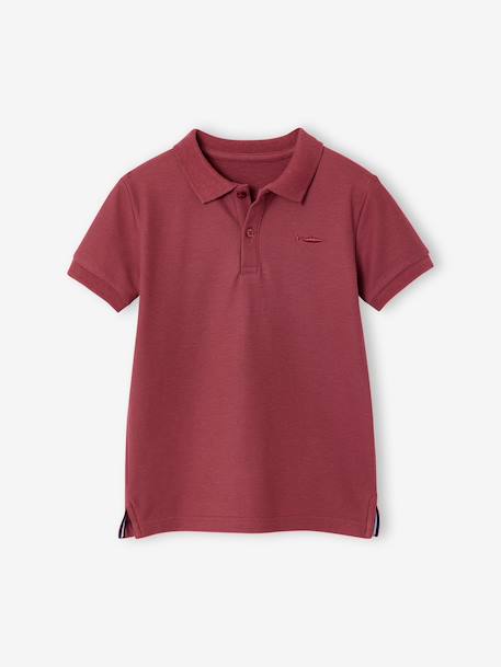 Short Sleeve Polo Shirt, Embroidery on the Chest, for Boys blue+BLUE MEDIUM SOLID WITH DESIGN+Green+pale yellow+terracotta+WHITE LIGHT SOLID WITH DESIGN 