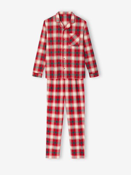 Men's Christmas capsule flannel pyjamas chequered red 