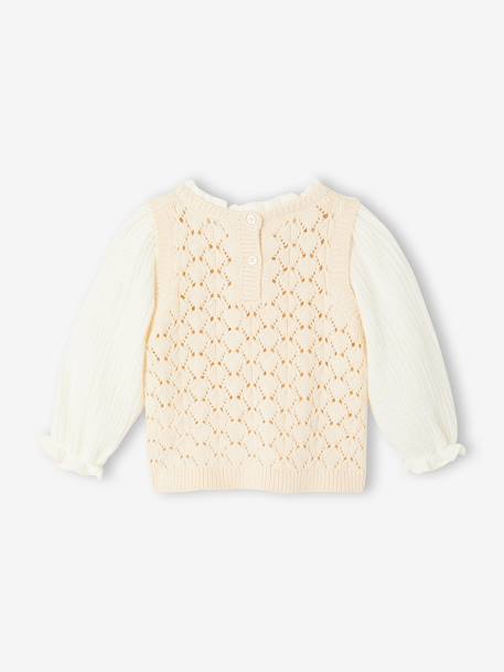 2-in-1 Jumper for Girls ecru 