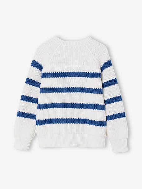 Striped Top for Boys bordeaux red+ecru+ink blue+medium blue+sage green 
