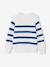 Striped Top for Boys bordeaux red+ecru+ink blue+medium blue+sage green 