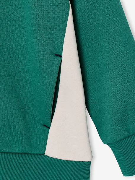 Zipped hooded sweatshirt for boys with colour block design bordeaux red+green+marl grey+medium blue+ochre 