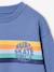 Graphic round neck sweatshirt for boys grey blue+marl white 