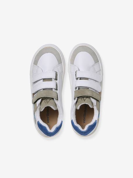 Trainers with Leather Hook-&-Loop Straps for Children ecru+set white 