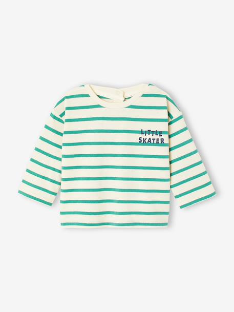 Organic Cotton T-Shirt with Press Studs on the Back, for Babies red+striped green 