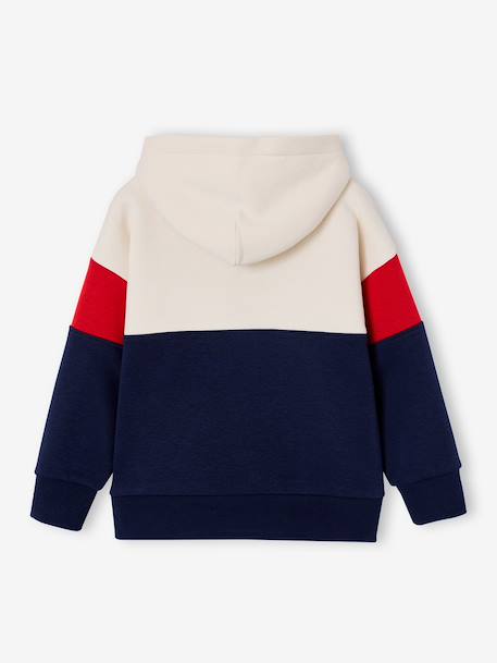 Boys' colour block hooded sweatshirt bordeaux red+red 