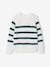 Striped Top for Boys bordeaux red+ecru+ink blue+medium blue+sage green 