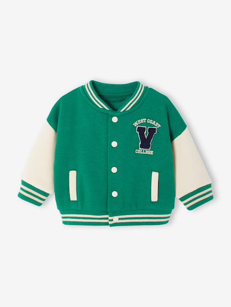 College-Style Jacket in Fleece for Babies green 