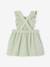 Dungaree Dress in Cotton Gauze, for Babies aqua green+Pink 