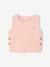 Sleeveless jumper for babies ecru+navy blue+rosy 
