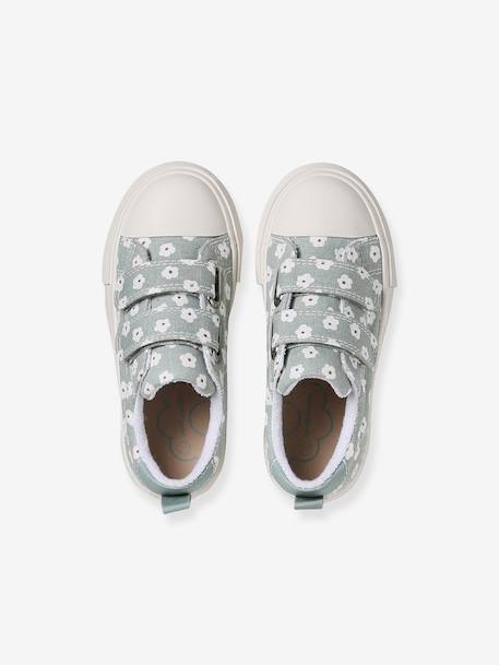 Floral Hook-&-Loop Trainers for Children, Designed for Autonomy printed green+printed pink 