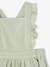 Dungaree Dress in Cotton Gauze, for Babies aqua green+Pink 