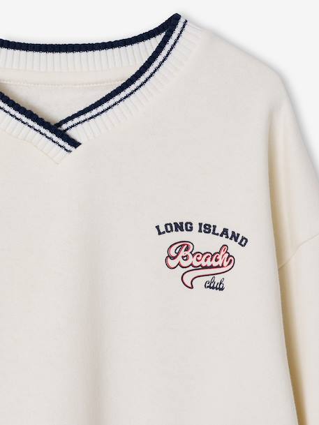 Boy's V-neck sweatshirt ecru 