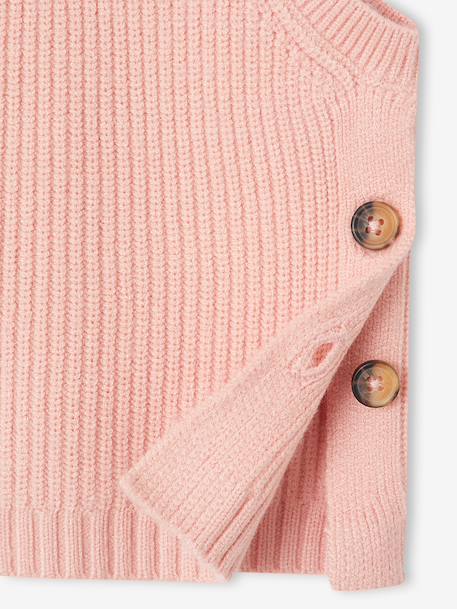 Sleeveless jumper for babies ecru+navy blue+rosy 