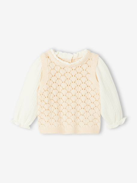 2-in-1 Jumper for Girls ecru 