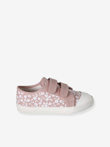 Girls' synthetic trainers with touch 'n' close fastening printed pink 