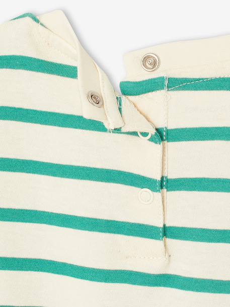 Organic Cotton T-Shirt with Press Studs on the Back, for Babies red+striped green 