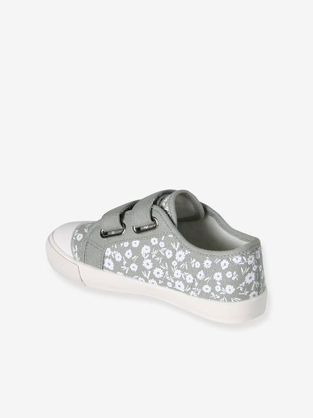 Girls' synthetic trainers with touch 'n' close fastening sage green 