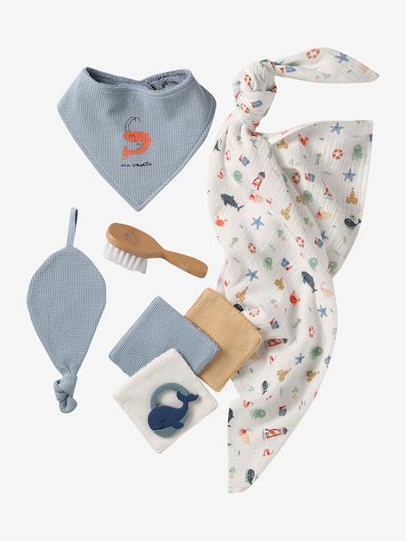 Newborn gift set grey blue 