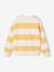 Striped boy's sweatshirt with placed motif pistachio+striped yellow 