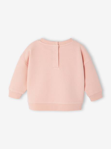 Baby sweatshirt with printed message raspberry pink+rosy+vanilla 