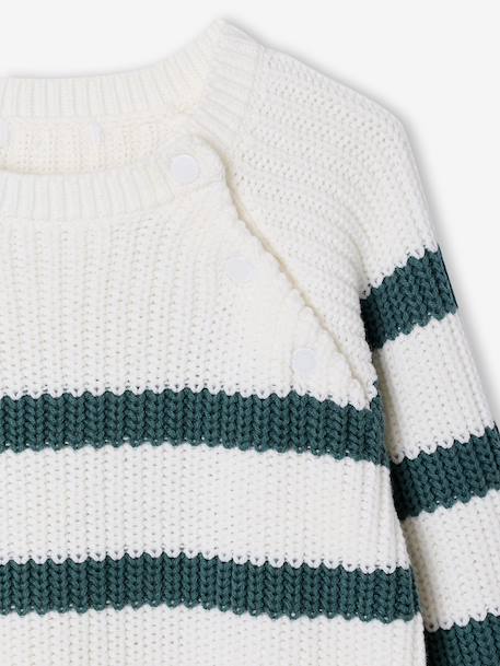 Striped Top for Boys bordeaux red+ecru+ink blue+medium blue+sage green 