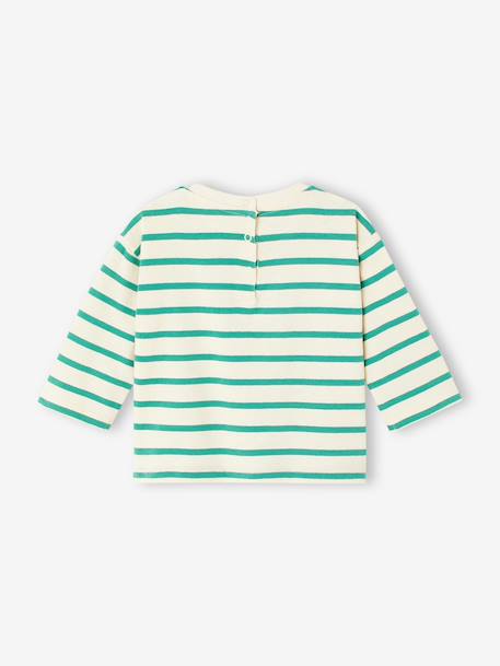 Organic Cotton T-Shirt with Press Studs on the Back, for Babies red+striped green 