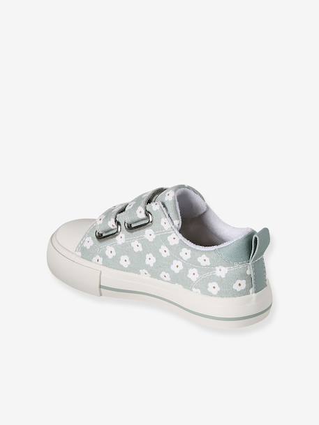 Floral Hook-&-Loop Trainers for Children, Designed for Autonomy printed green+printed pink 