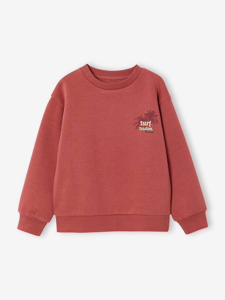 Long Sleeve Sweatshirt with Round Neckline for Boys dusky pink+pastel yellow 