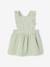 Dungaree Dress in Cotton Gauze, for Babies aqua green+Pink 