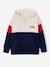 Boys' colour block hooded sweatshirt bordeaux red+red 
