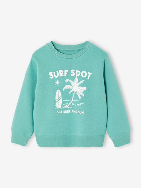 Fancy Sweatshirt for Boys green+marl white+ochre+pale blue 