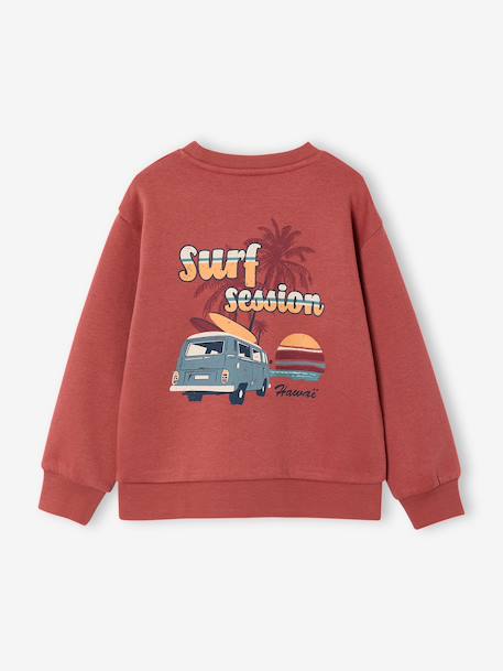 Long Sleeve Sweatshirt with Round Neckline for Boys dusky pink+pastel yellow 